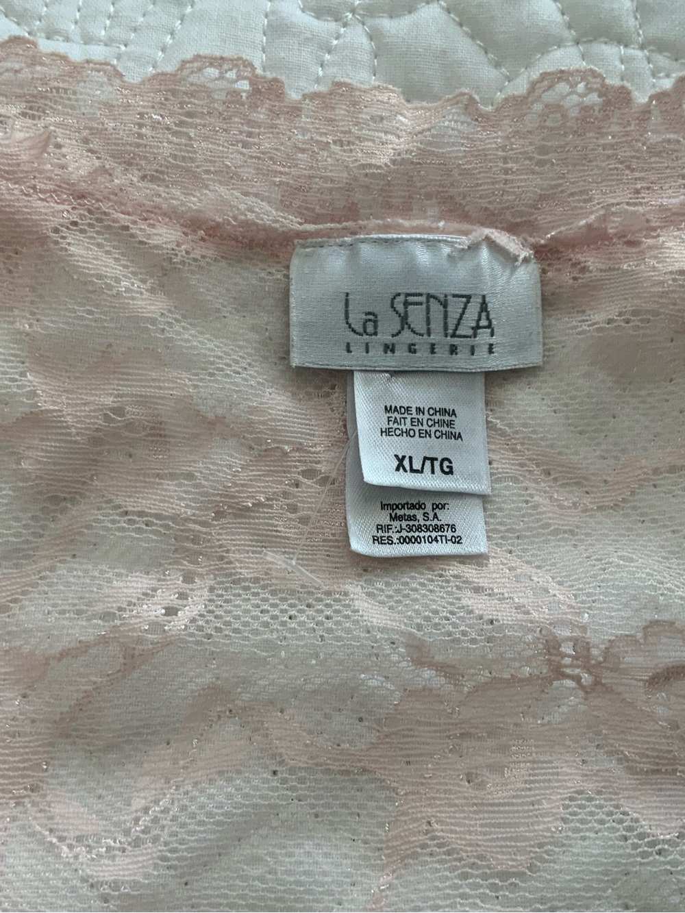 La SENZA Pale Pink Floral Lace-Trim Slip with Satin Bow - Picture 3 of 5